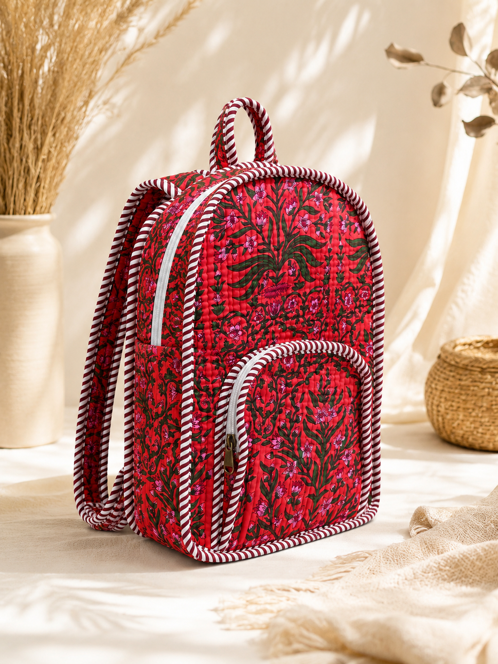 Quilted Red Bag pack