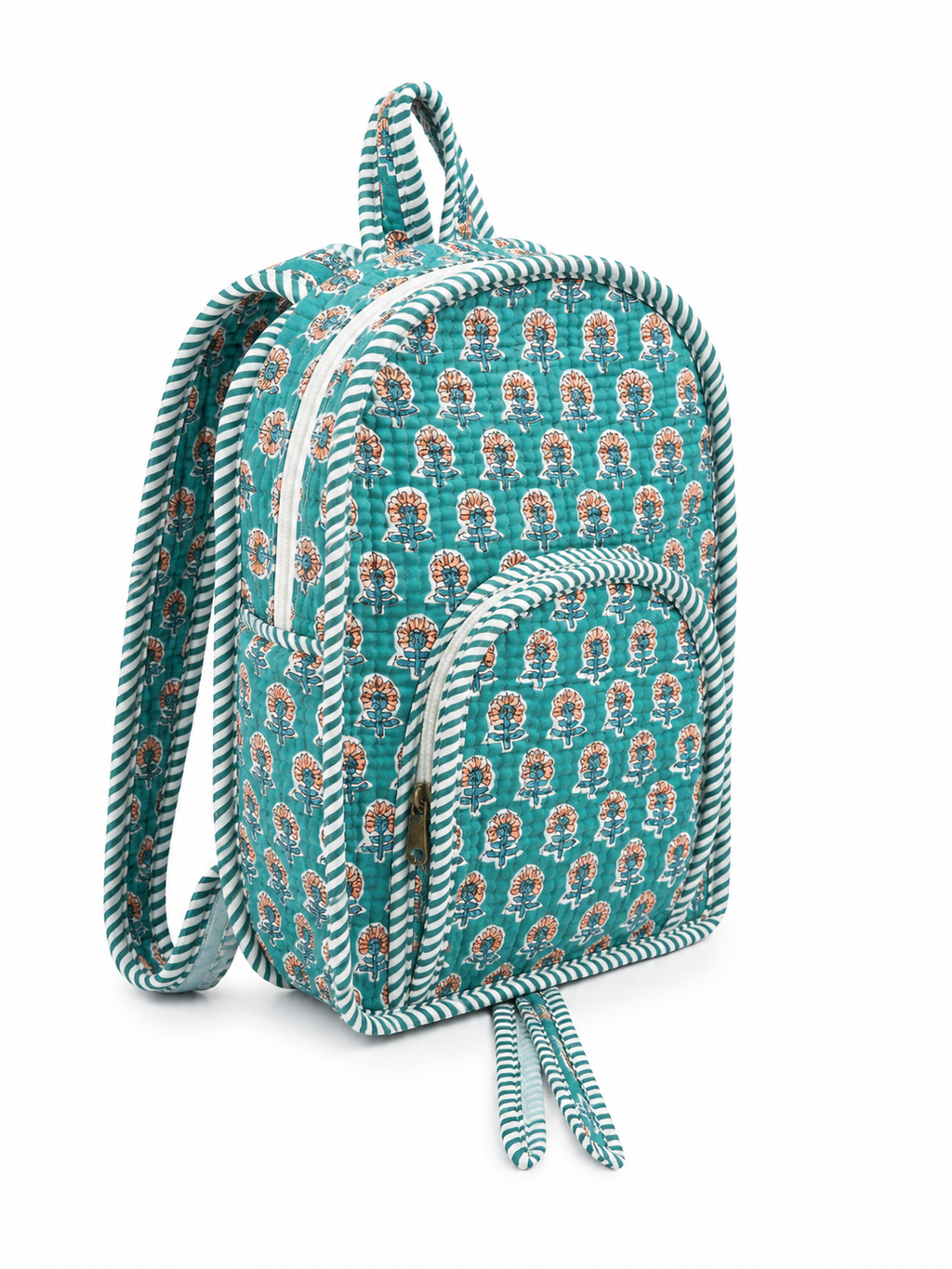 Quilted Sea green Bag pack