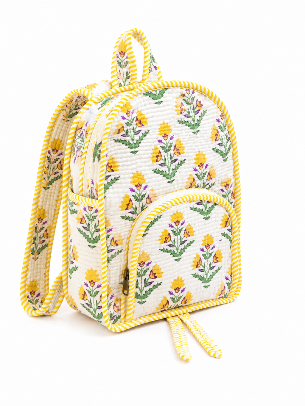 Quilted White Backpack
