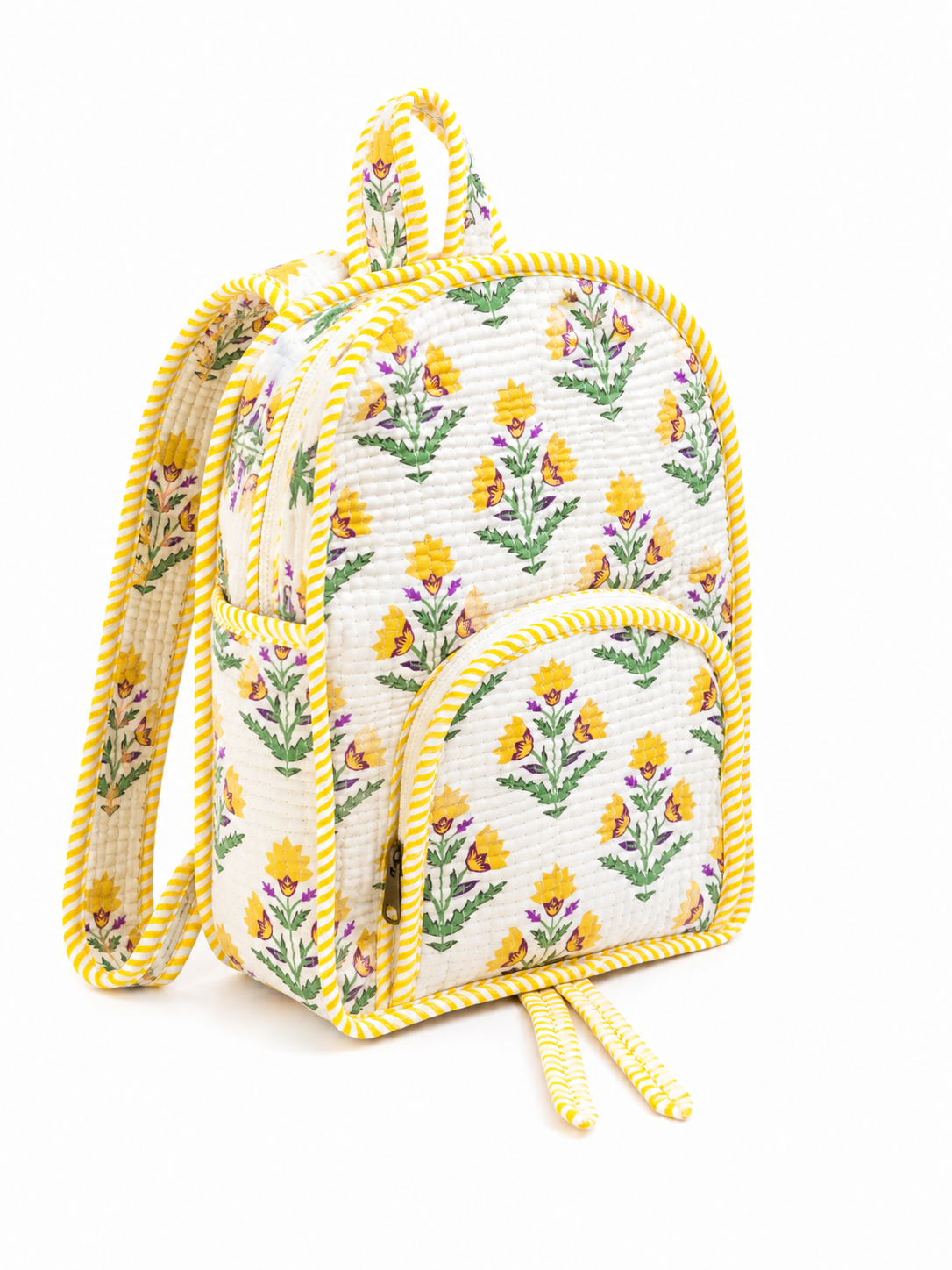 Quilted White Backpack