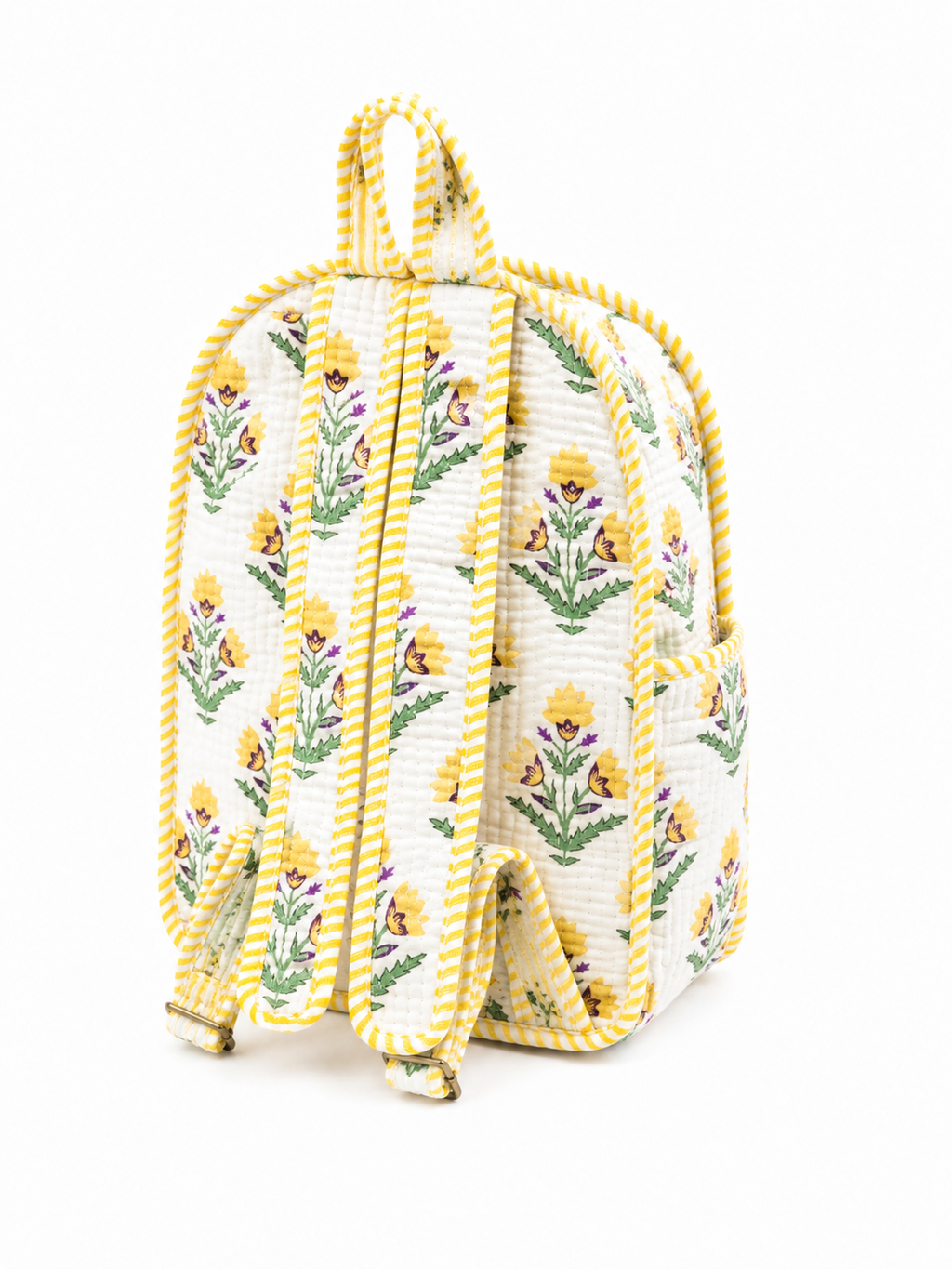 Quilted White Backpack