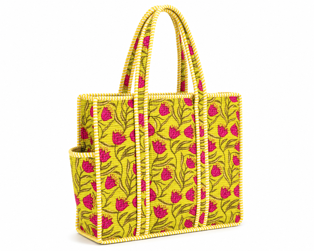 Floral Green Tote (L)