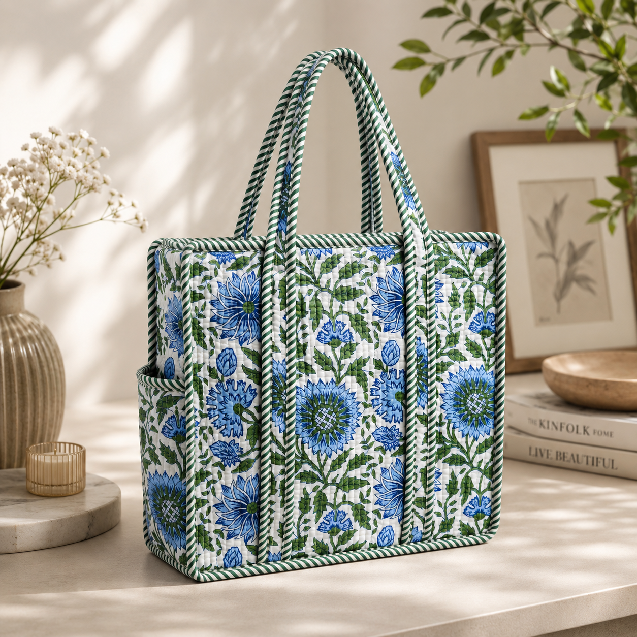Floral Blue Tote(S)