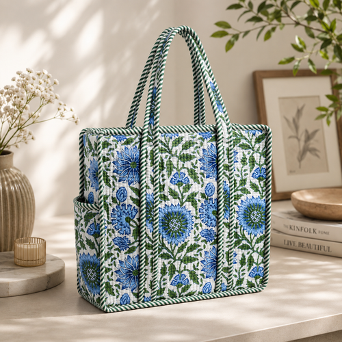 Floral Blue Tote(S)