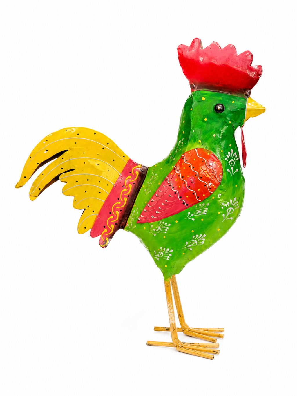 Colourful rooster figurine