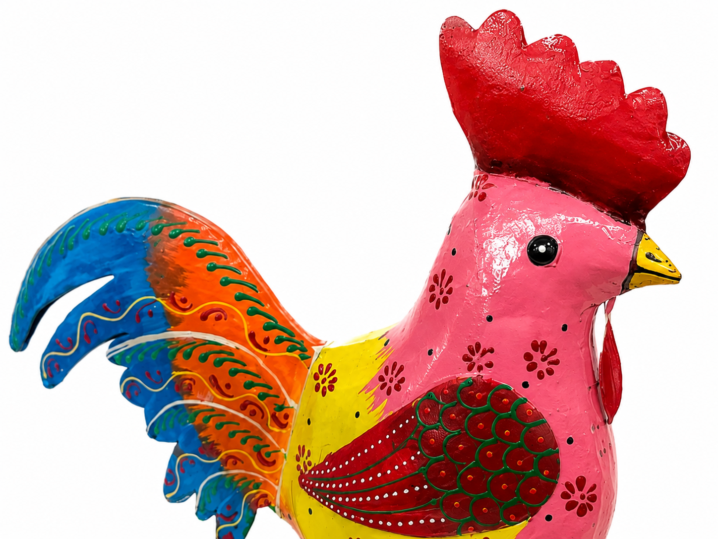Colorful rooster figurine