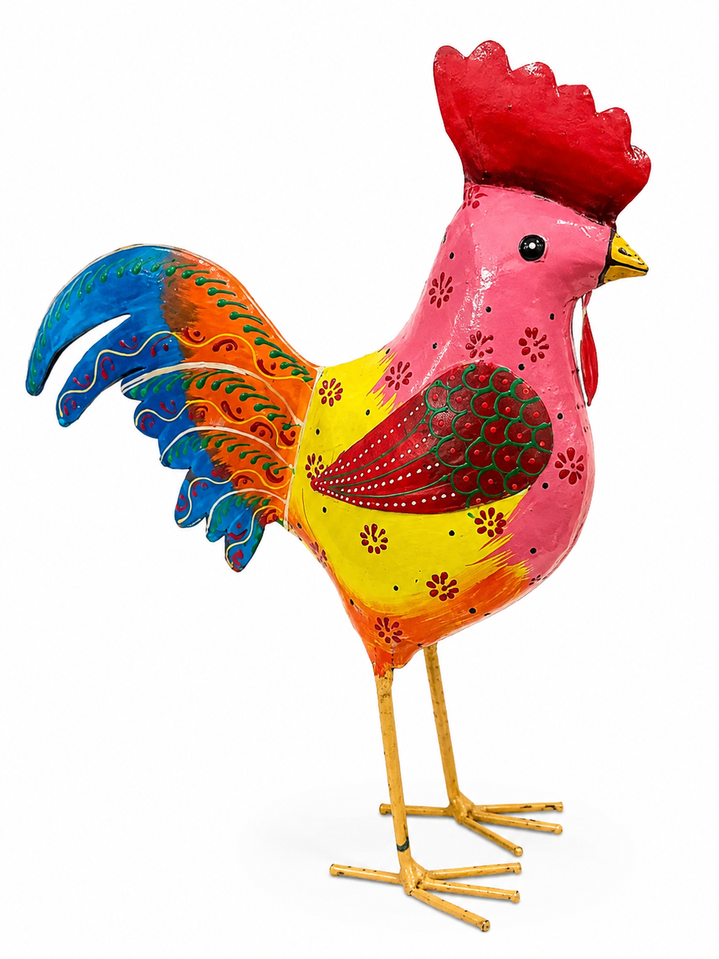 Colorful rooster figurine