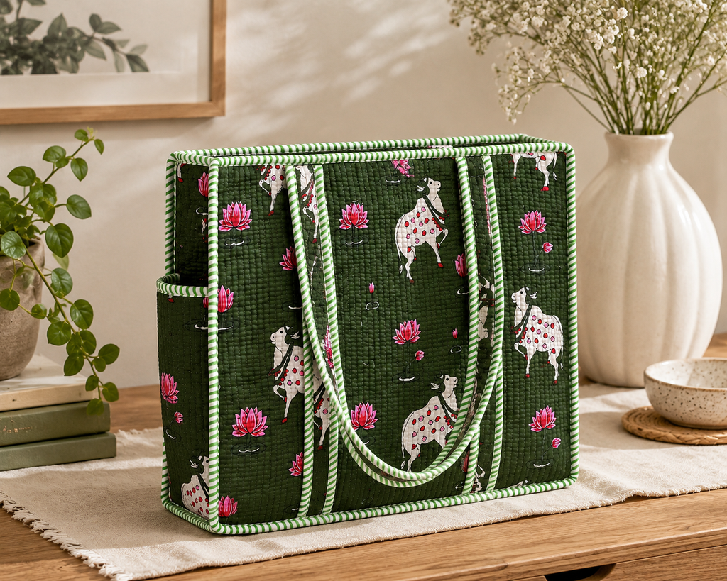 Moss Print Tote (L)