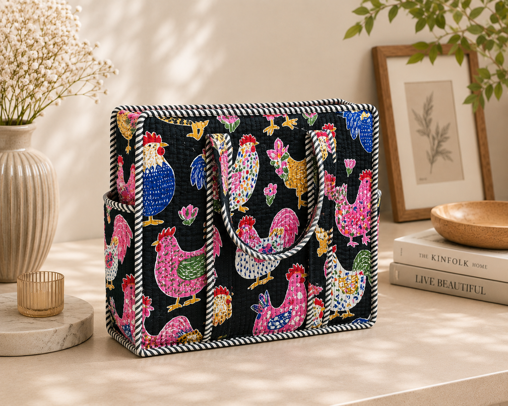 Colorful Rooster Tote (S)