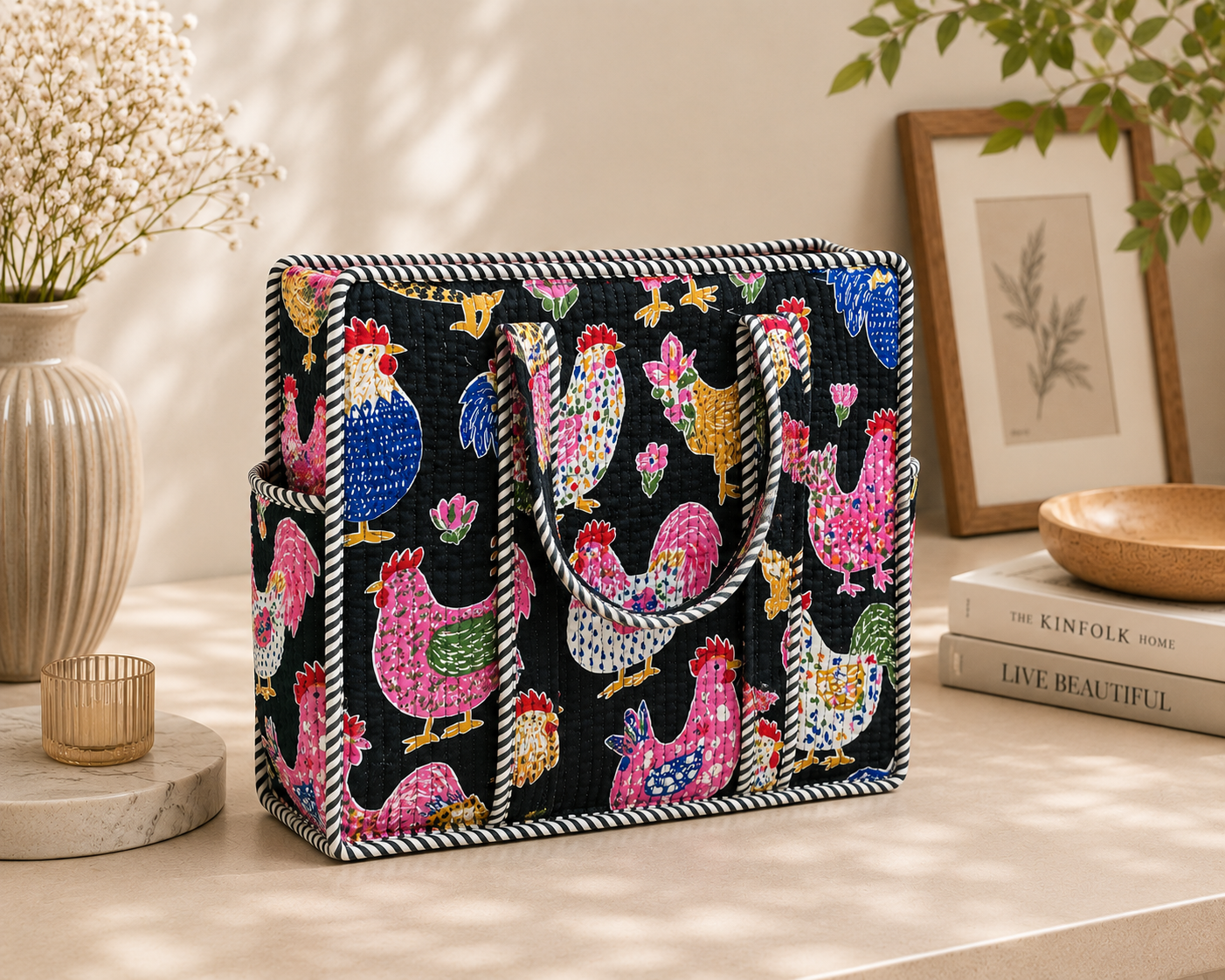 Colorful Rooster Tote (S)