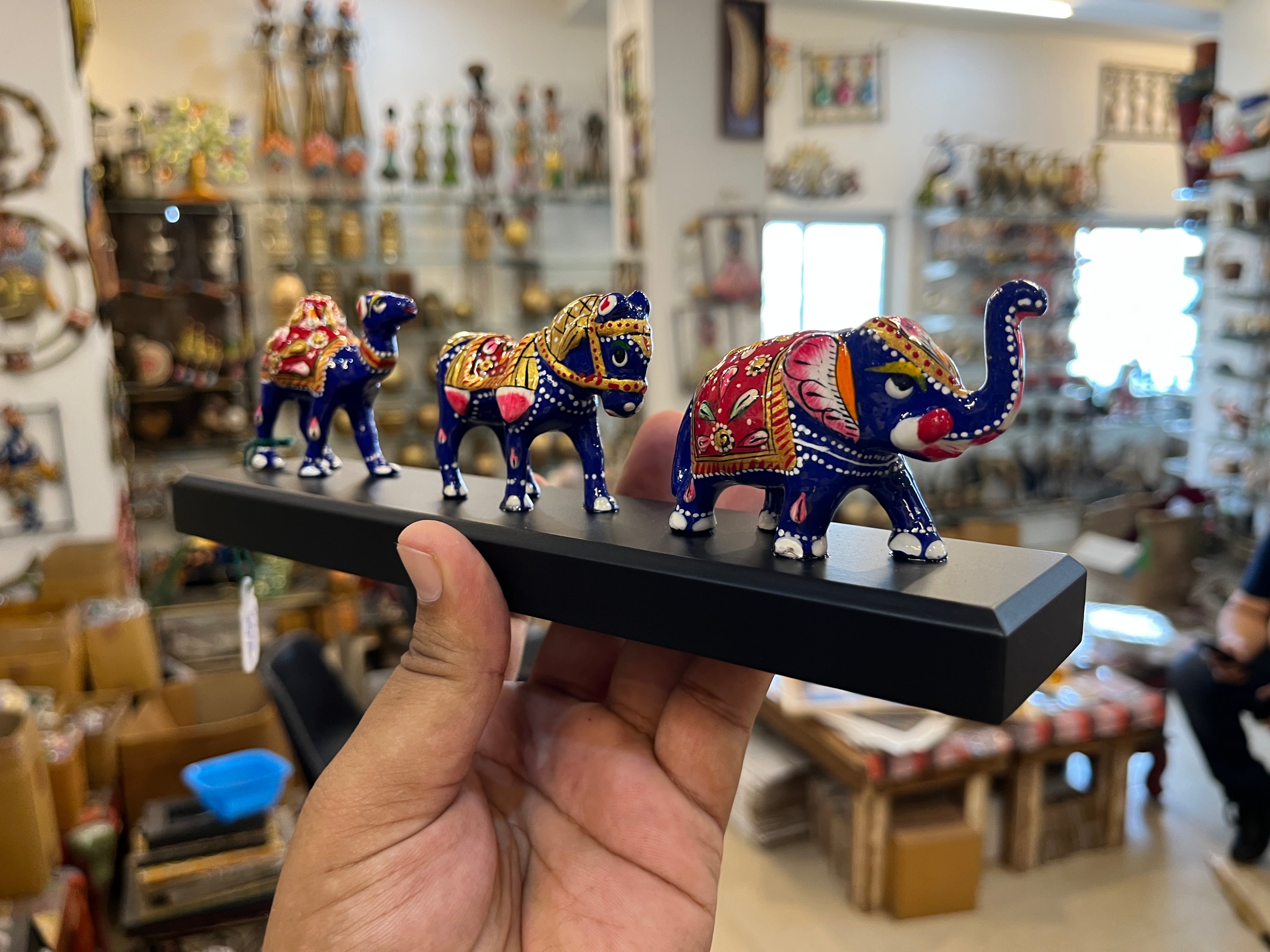 Handcrafted Miniature Royal Animal Procession Set