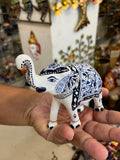 Handcrafted Blue and White Elephant Figurine