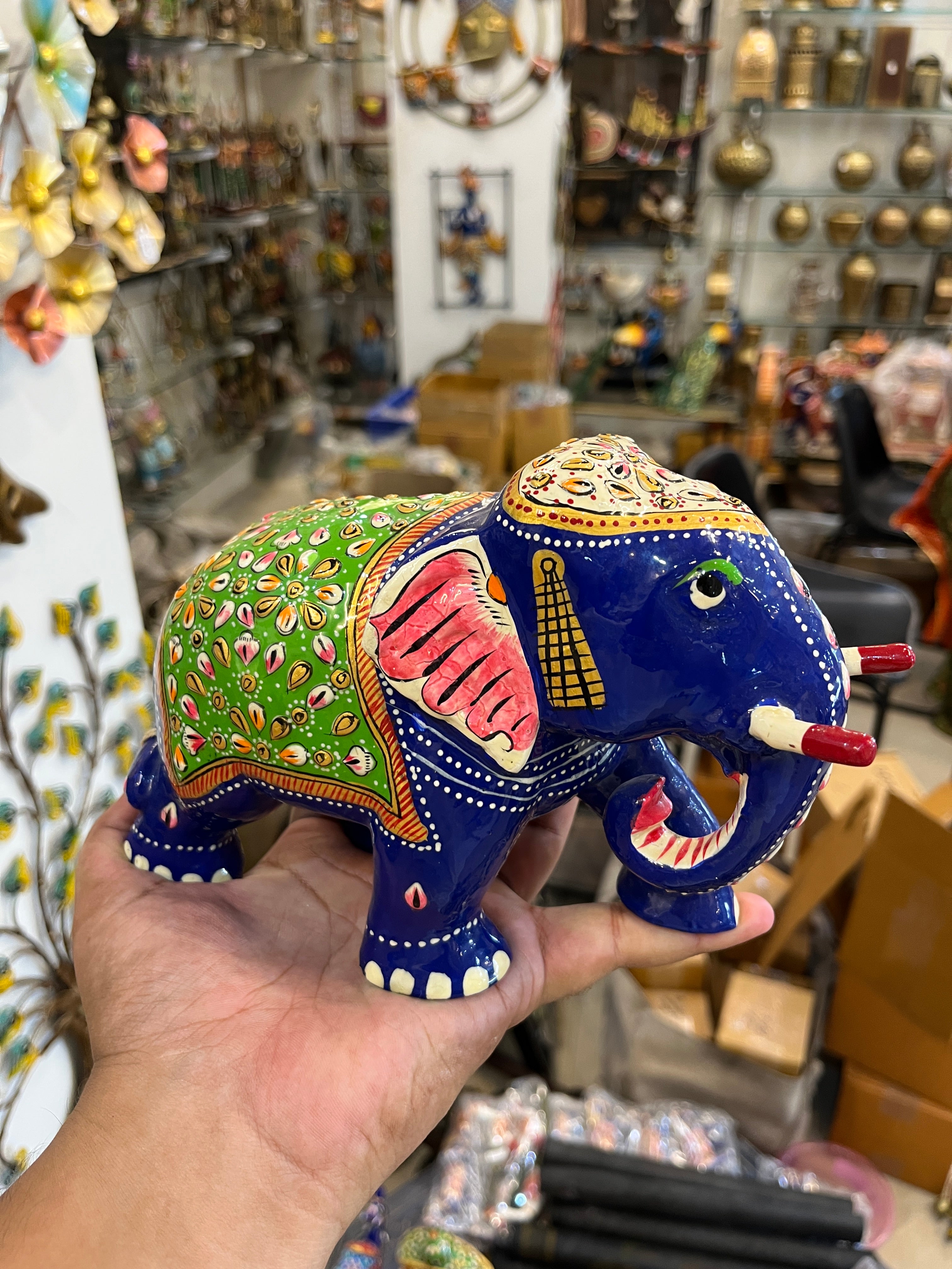 Handcrafted Decorative Blue Elephant Showpiece