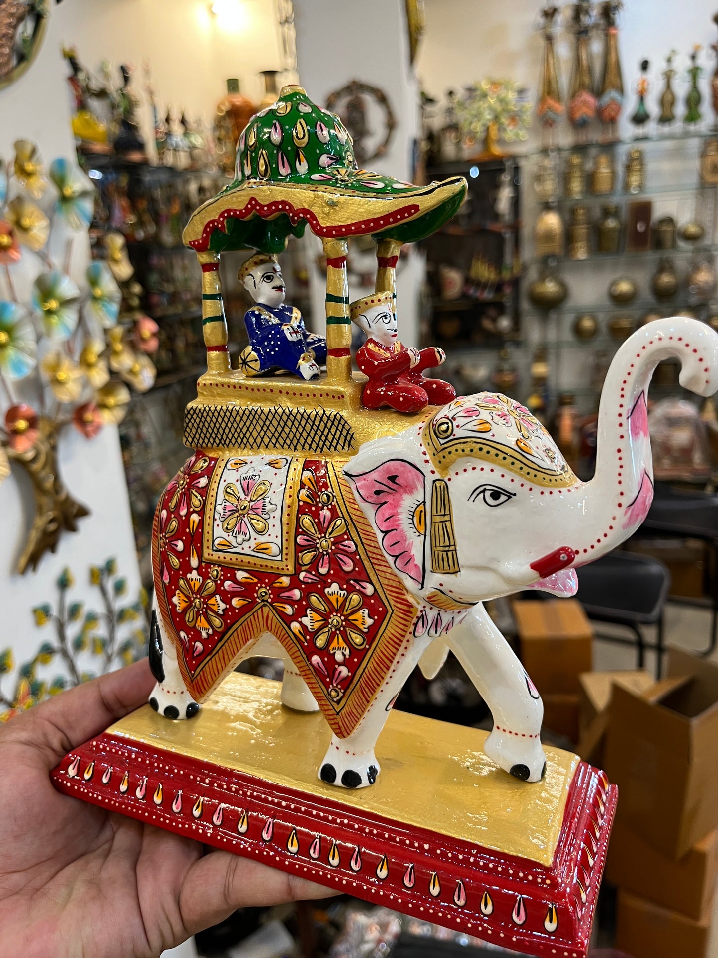 Handcrafted Royal Elephant Procession Showpiece