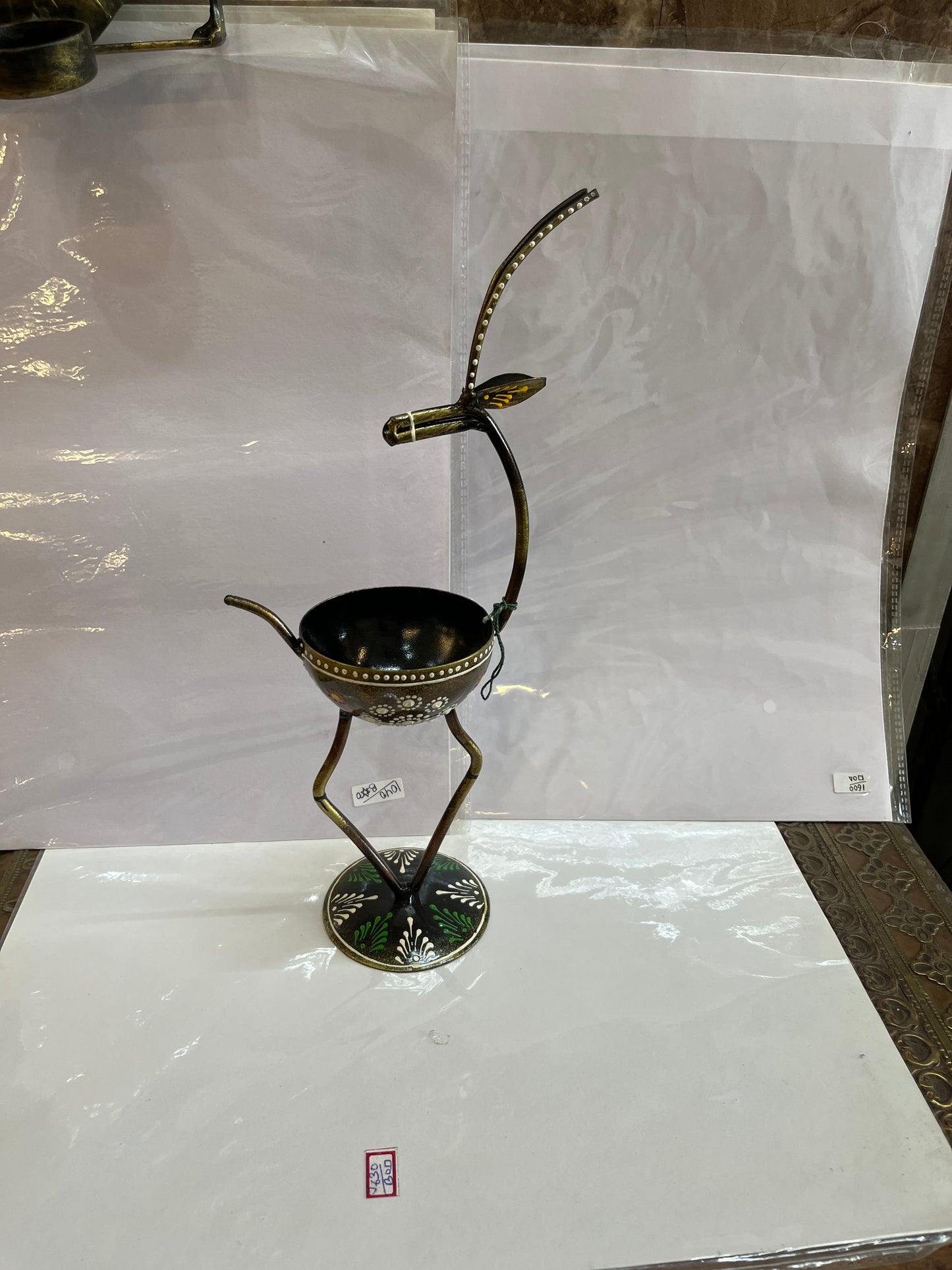 Handcrafted Metal Deer T-Light Holder / Decor Bowl