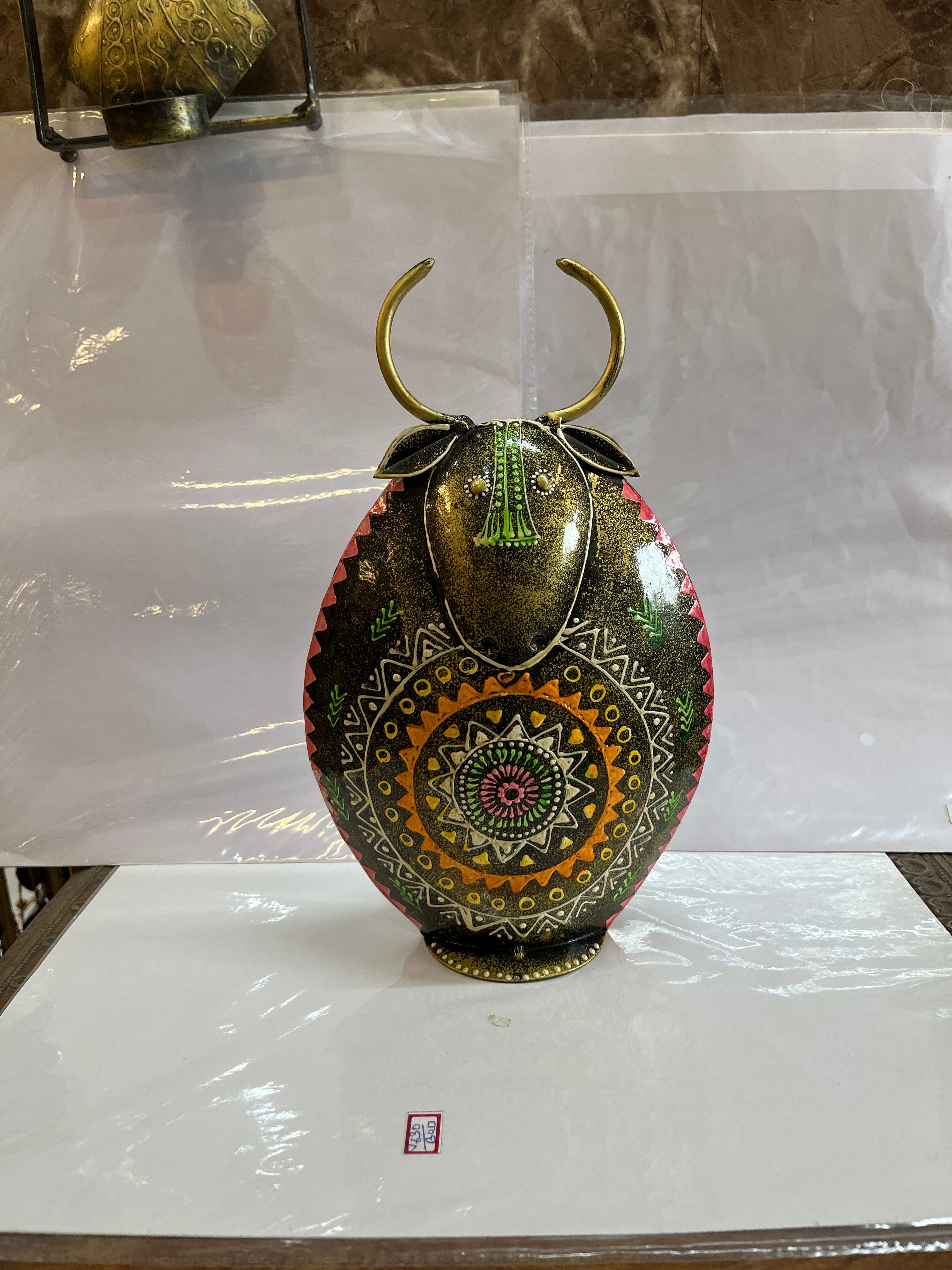 Handcrafted Metal Bull Coin Bank