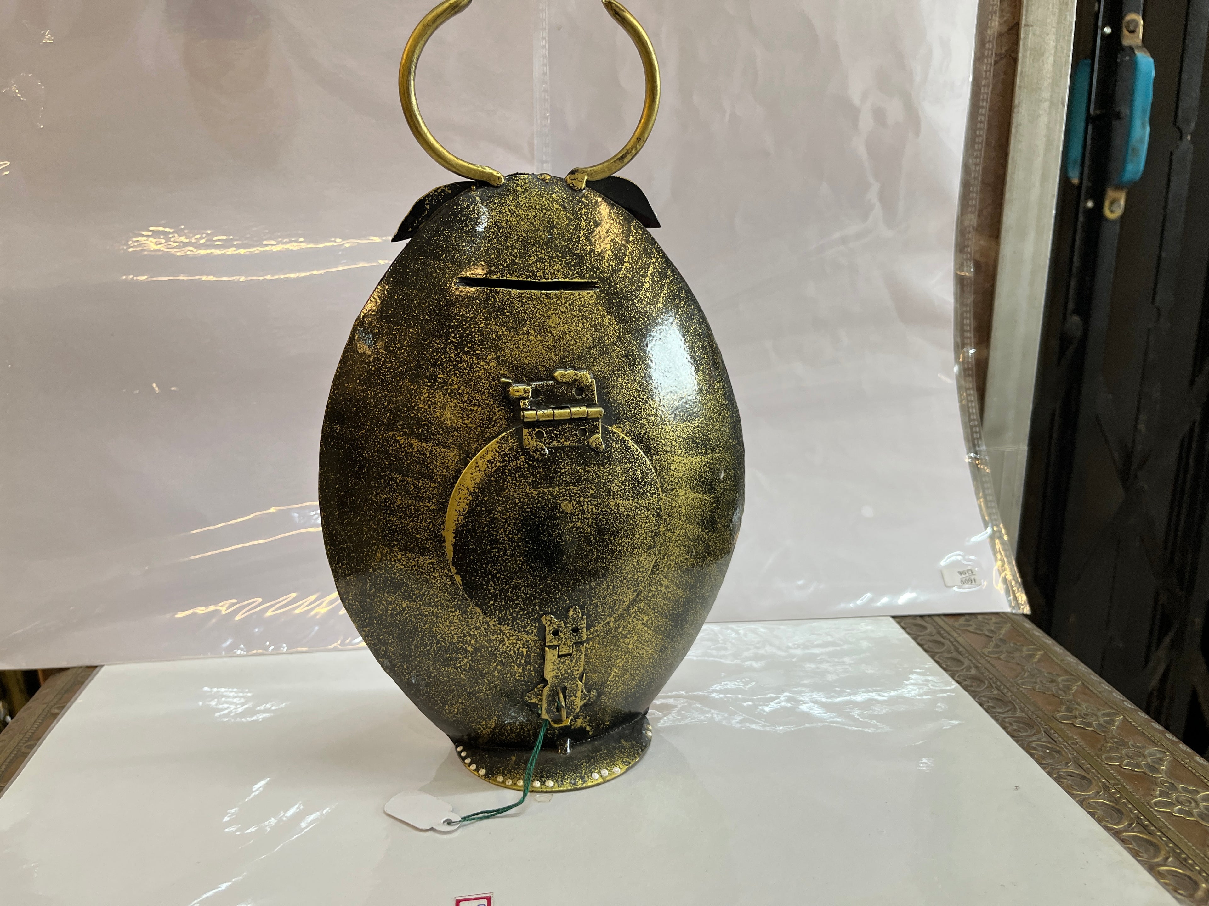 Handcrafted Metal Bull Coin Bank