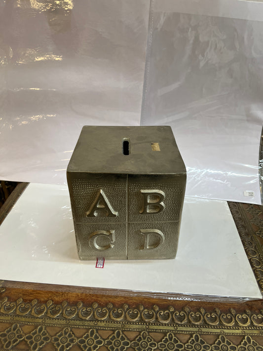 Classic Metal Alphabet Block Coin Bank