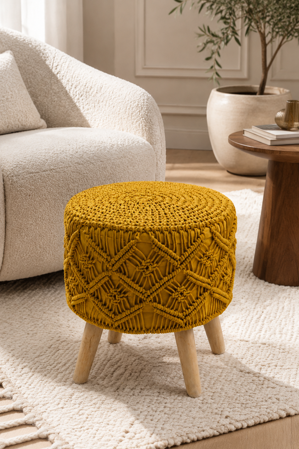 Ottoman Seater ( Mustard)