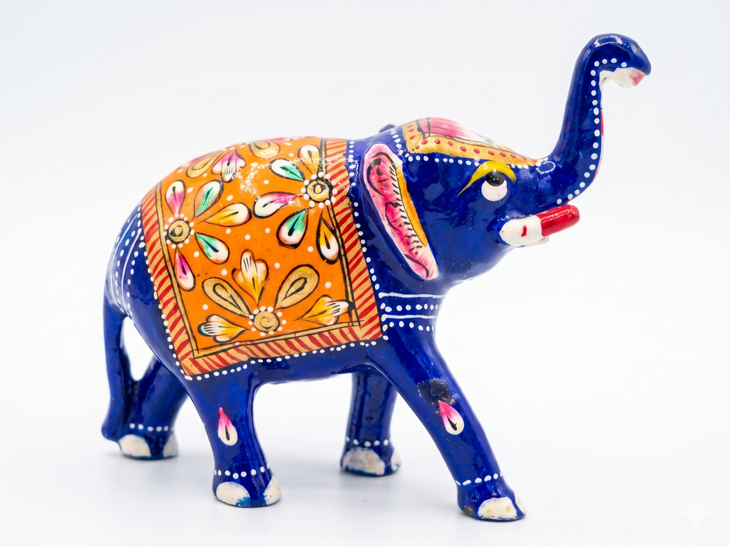 Blue Elephant Figurine