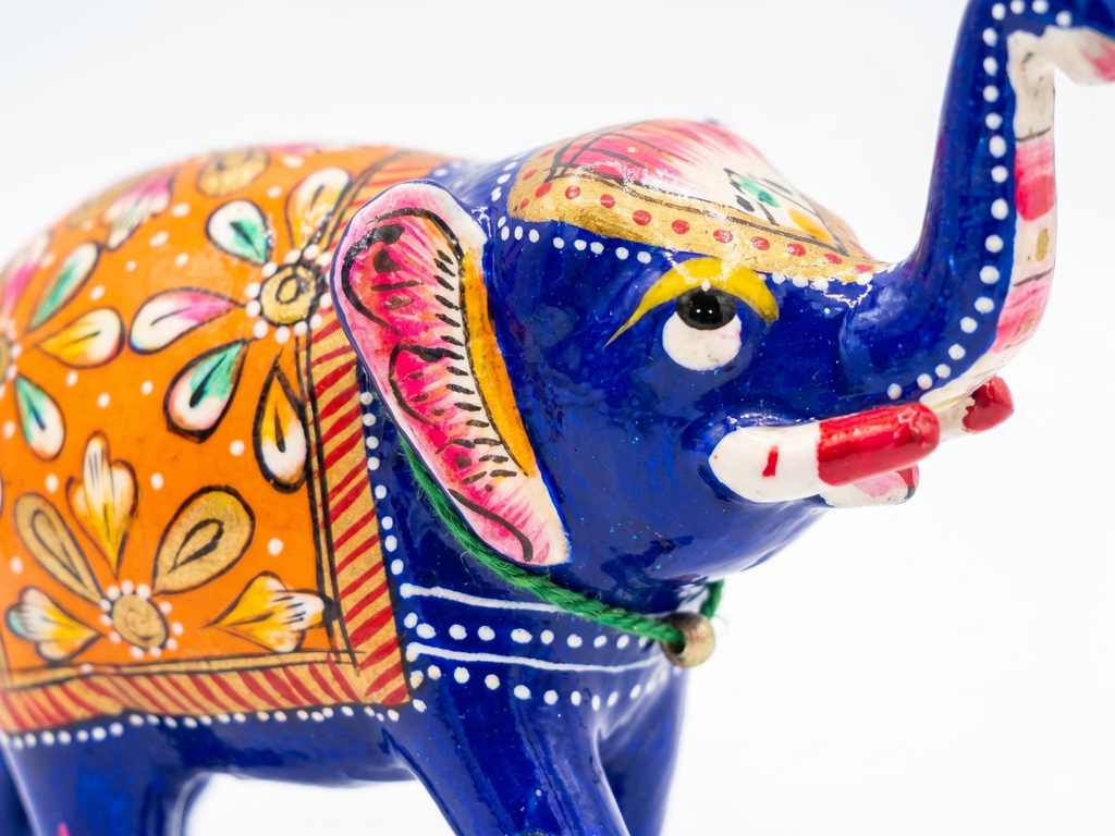 Blue Elephant Figurine