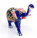 Blue Metal Elephant Figurine